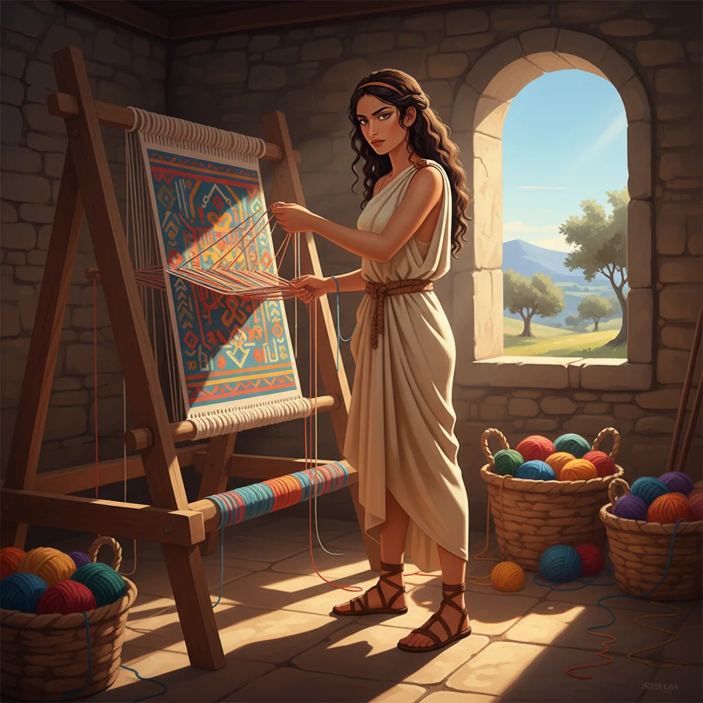 Illustration for: The Boastful Weaver