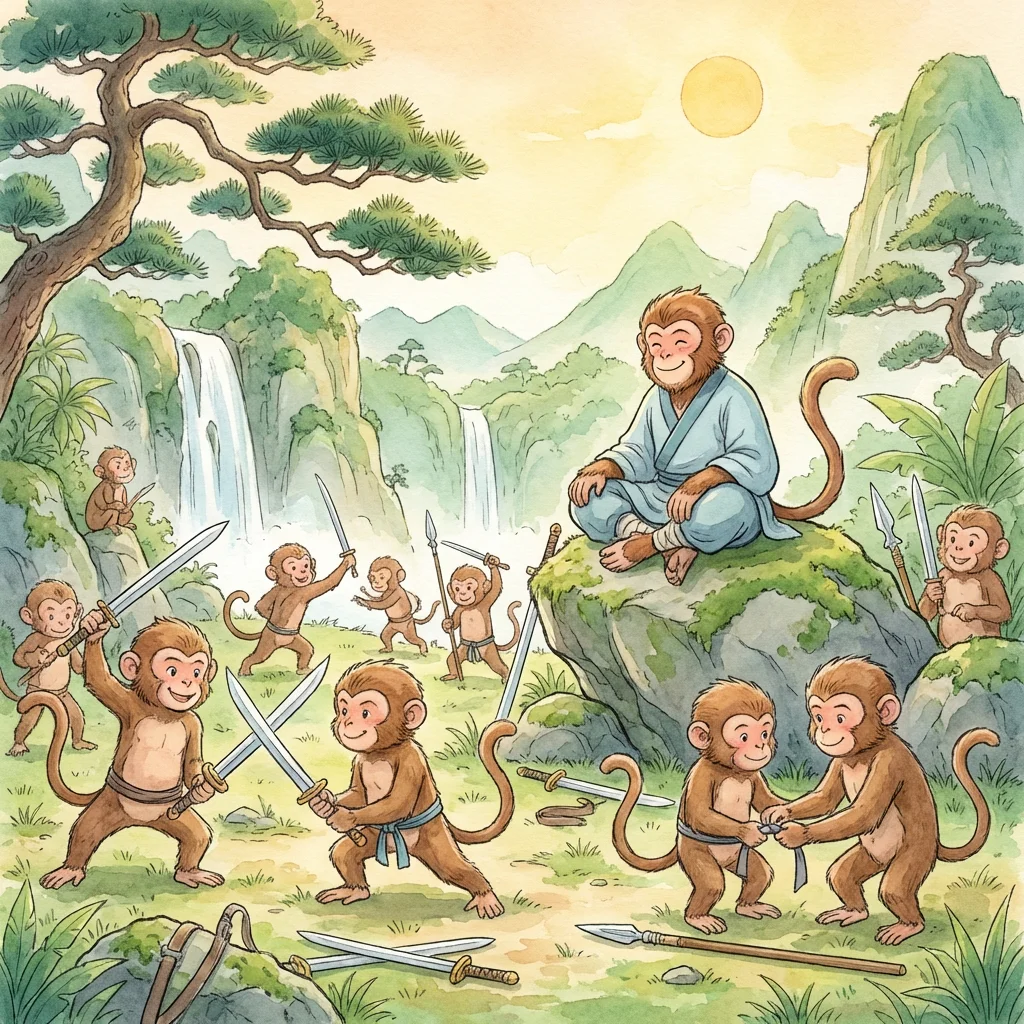 Illustration for: 众猴称谢