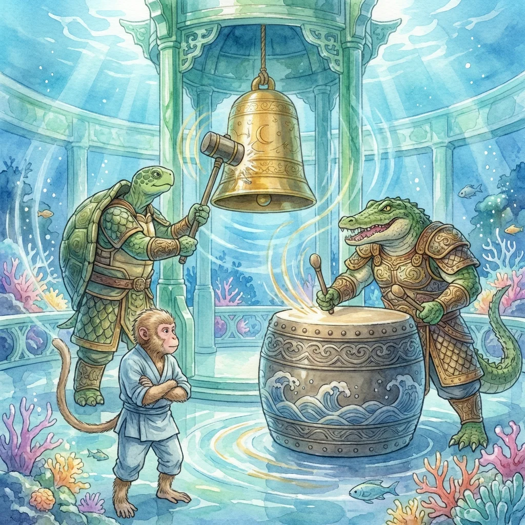 Illustration for: 钟响鼓鸣震深海