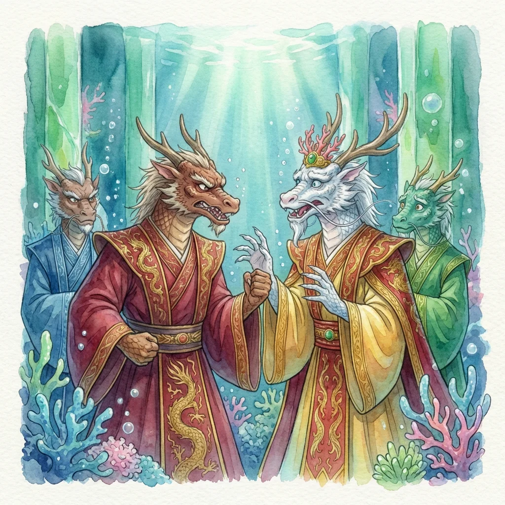 Illustration for: 龙王大怒欲点兵