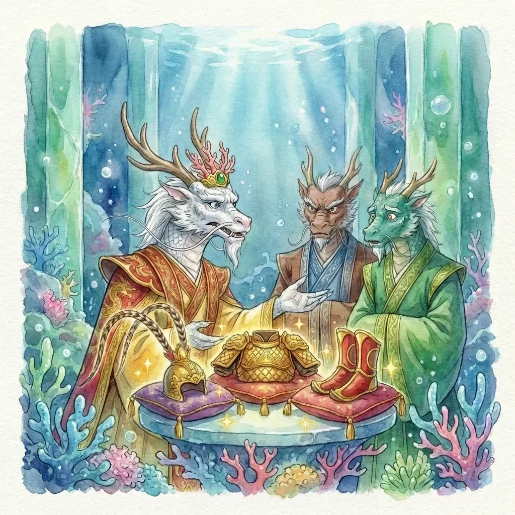 Illustration for: 金冠金甲云履齐