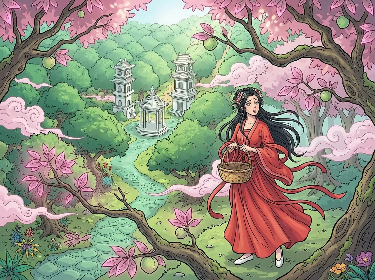 Illustration for: 七仙女摘桃