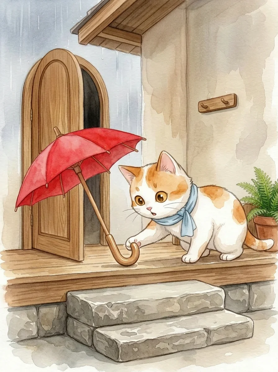 Illustration for: 神奇的小红伞