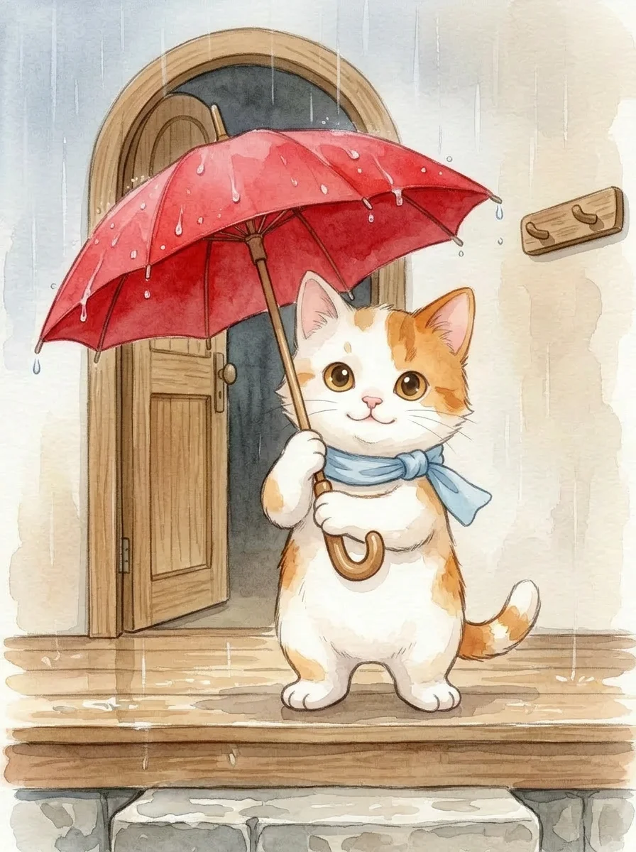 Illustration for: 撑伞出发