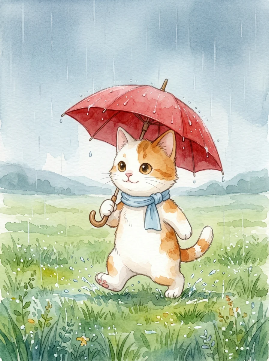 Illustration for: 漫步在雨中