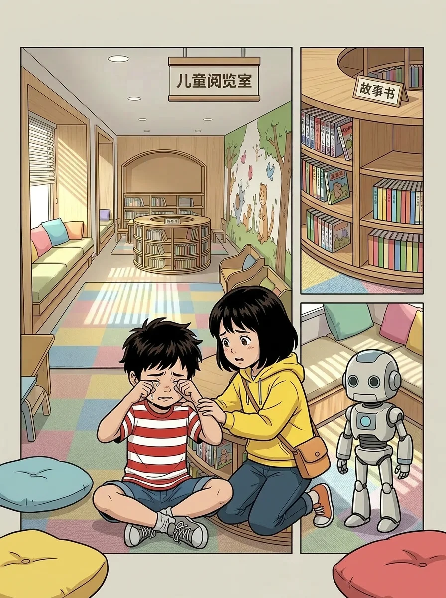 Illustration for: 伤心的小男孩